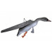 Чучело гуся гуменник летящий, крепеж на палку, подвижные крылья для веревки, пластик, не складной, матовый, 800гр.